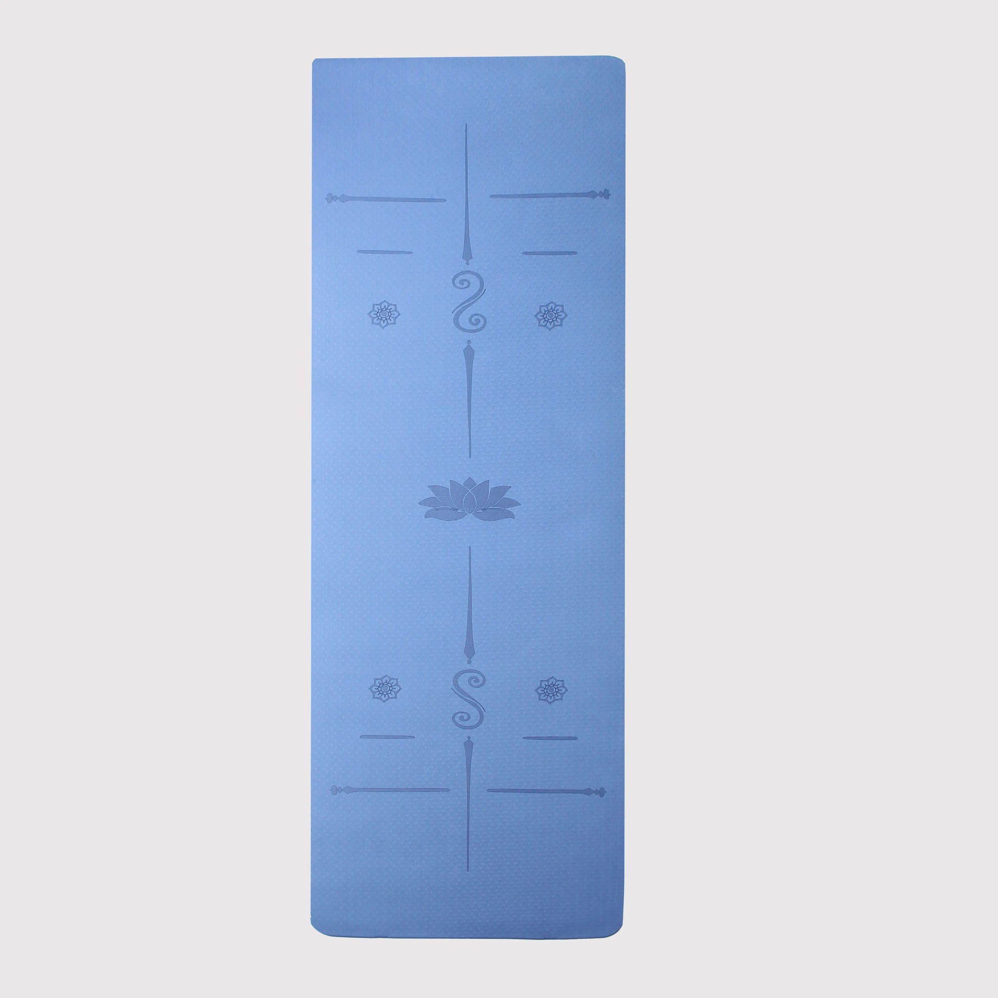 Lotus on a Blue & Dark yoga mat