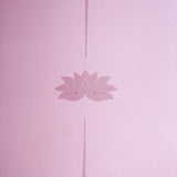 Lotus flower detail on Pink & Gray yoga mat