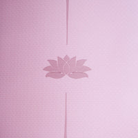 Lotus flower detail on Pink & Gray yoga mat