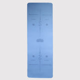 Sportive Lives Yoga Mat LOTUS in Blue and Dark tones, featuring a lotus design, ideal for yoga sessions in Canada.