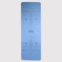 Sportive Lives Yoga Mat LOTUS in Blue and Dark tones, featuring a lotus design, ideal for yoga sessions in Canada.