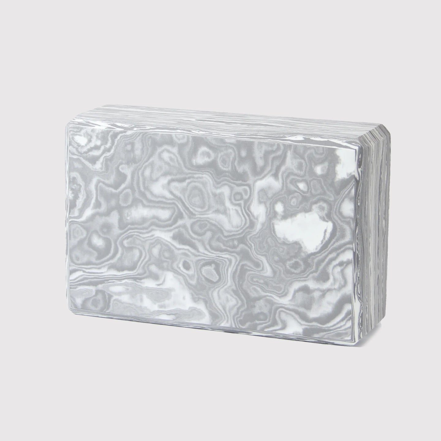 Yoga Block MIX in gray and white camouflage pattern made from eco-friendly TPE foam, available in Canada from Sportive Lives.