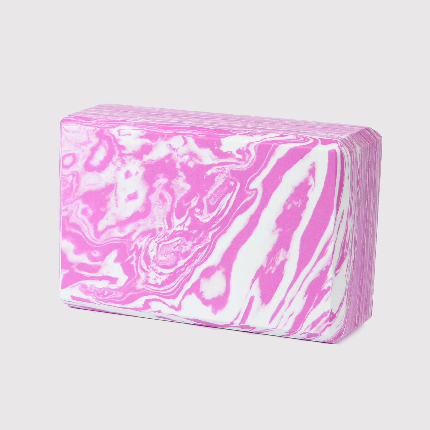 Yoga Block MIX in pink and white camouflage pattern made from eco-friendly TPE foam, available in Canada from Sportive Lives.